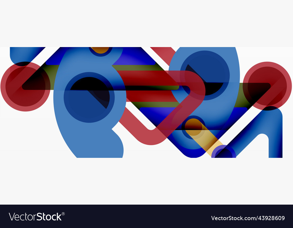 Geometric primitives lines circles abstract vector image Geometric primitives lines circles abstract