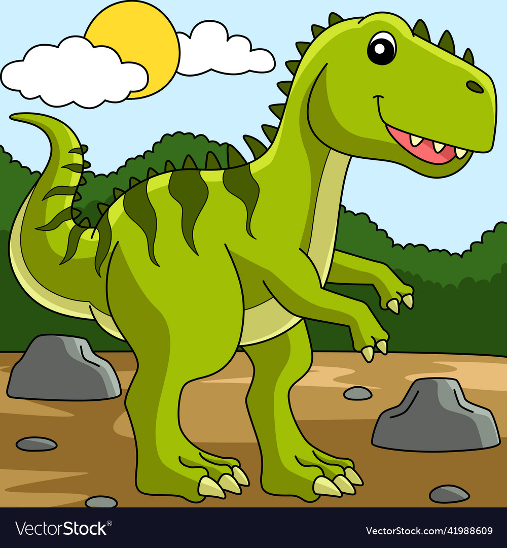 Giganotosaurus dinosaur animal colored cartoon