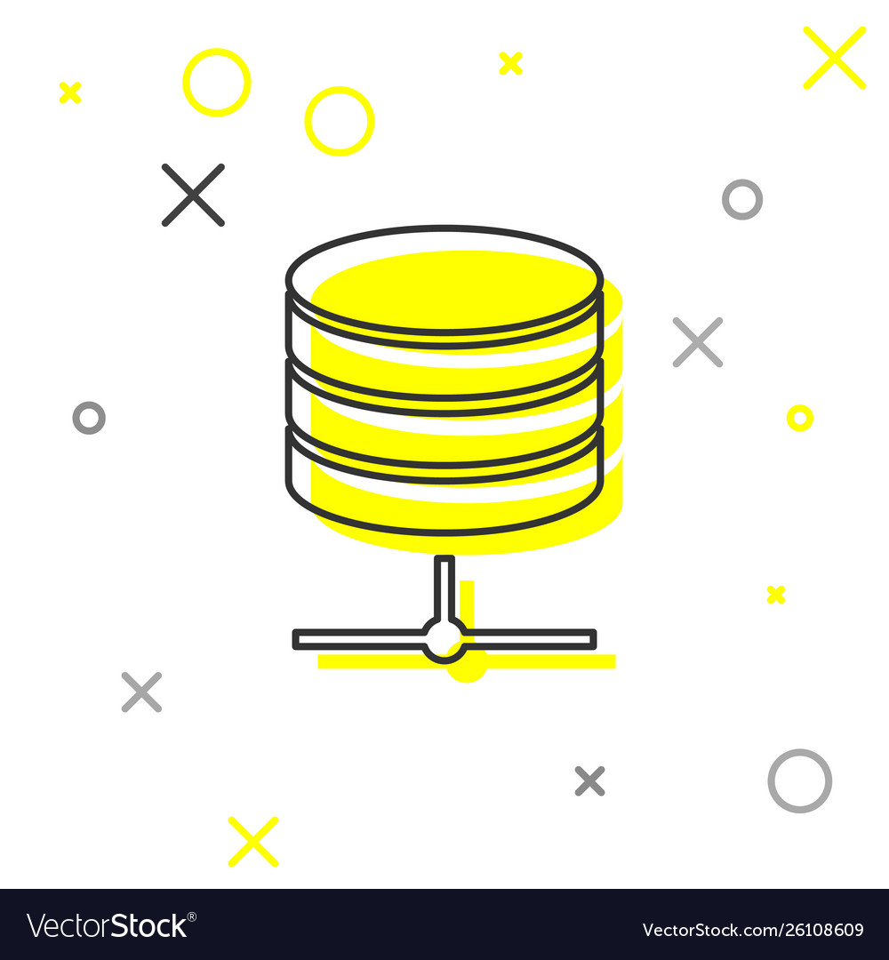 Graue Server Daten Web Hosting Line-Symbol isoliert vector image Graue Server Daten Web Hosting Line-Symbol isoliert