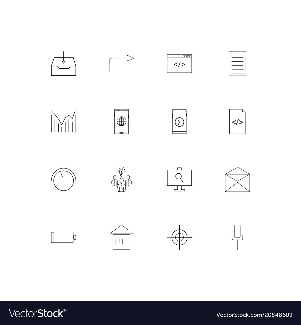 Internet of things linear thin icons set outlined