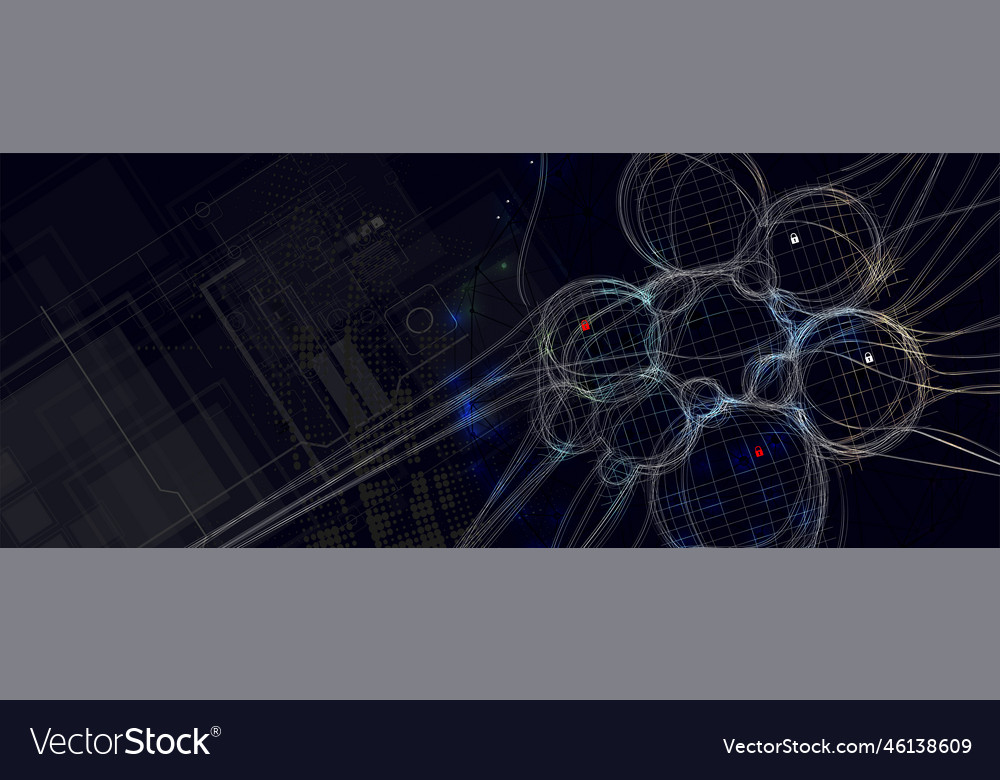 Neural network concept connected cells with links vector image Neural network concept connected cells with links