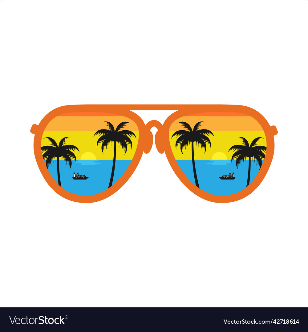 Beach glasses design template Royalty Free Vector Image