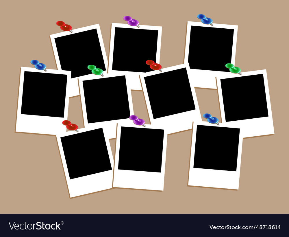 Blank polaroid photo frame for scrapbook design Vector Image