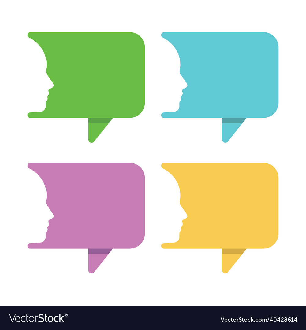 Chat icon set speech bubble icons comment vector image Chat icon set speech bubble icons comment