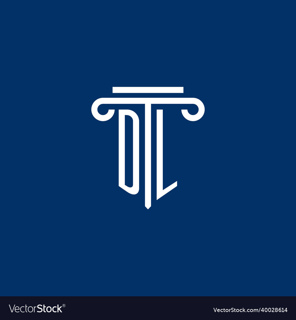 Dl initial logo monogram with simple pillar icon