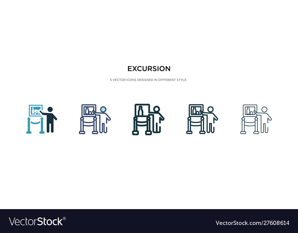 Excursion icon in different style two colored vector image Excursion icon in different style two colored