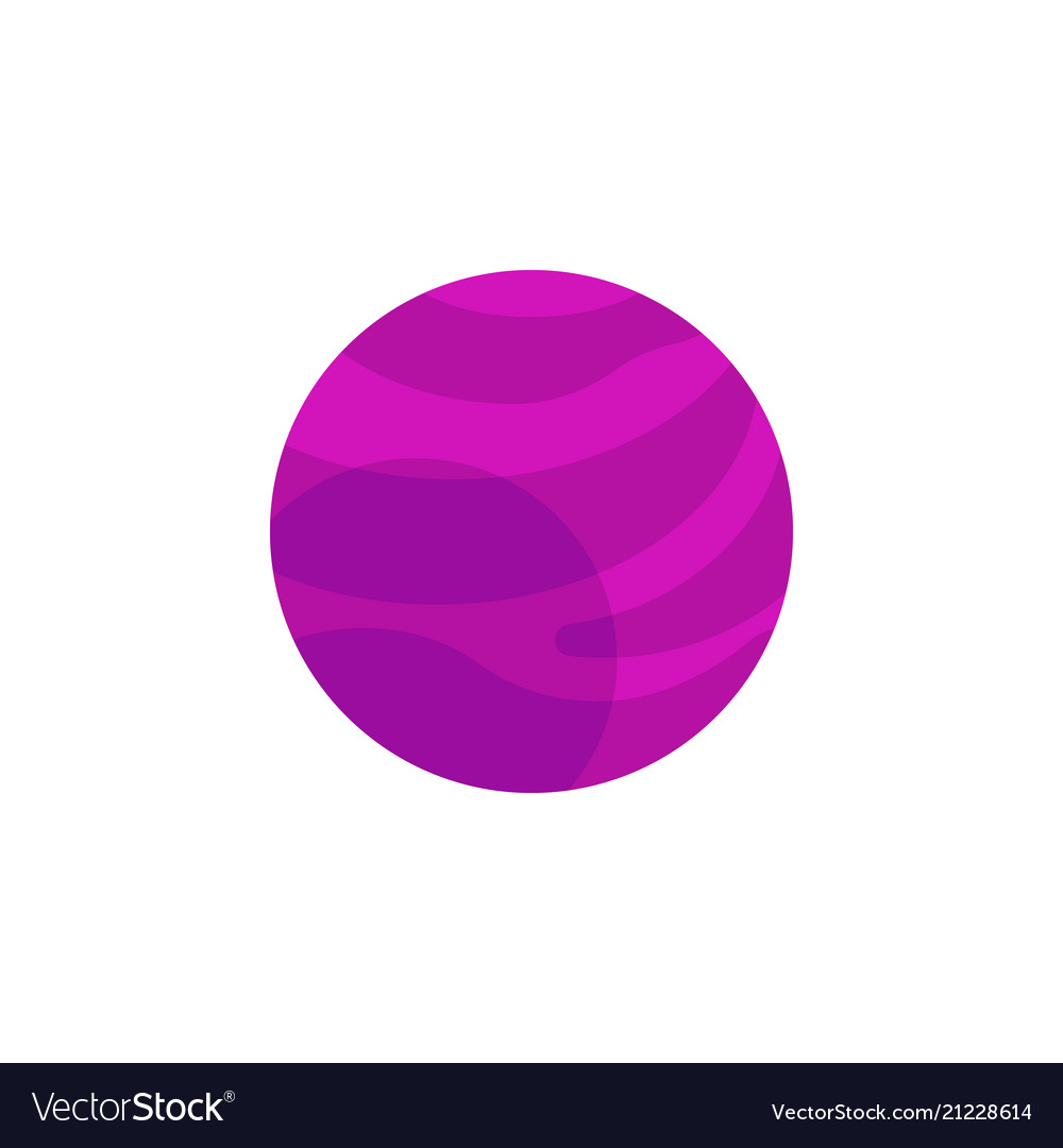 Flat purple planet icon Royalty Free Vector Image