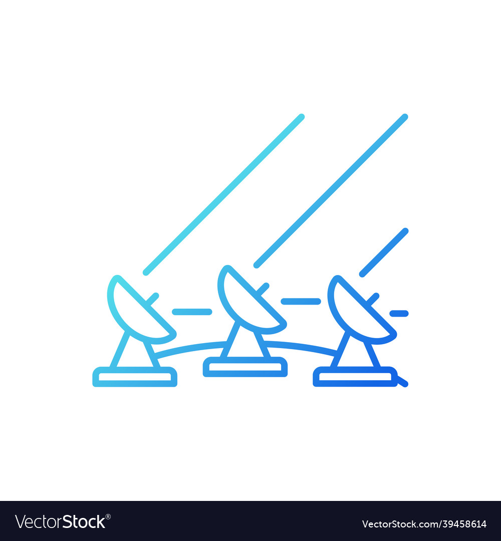Ground satellite system gradient linear icon