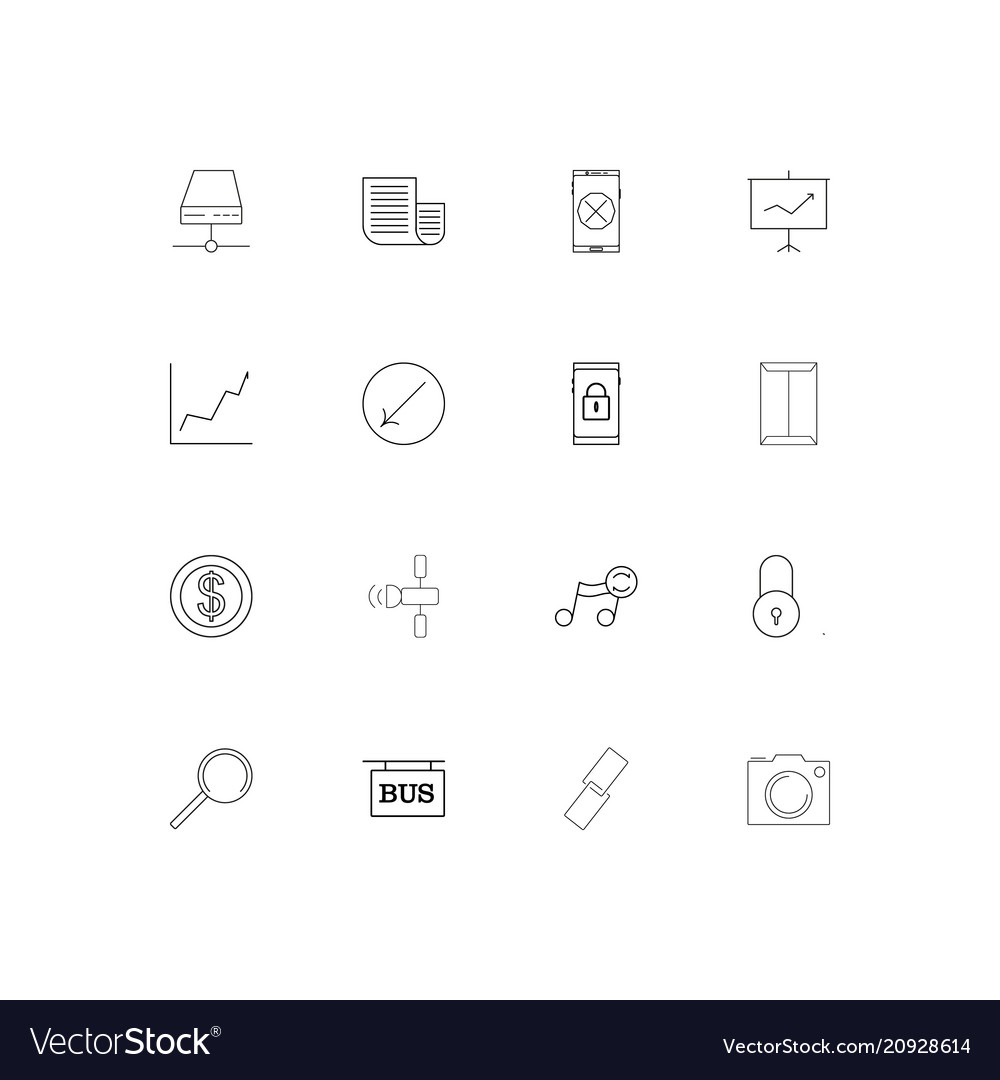 Internet of things linear thin icons set outlined