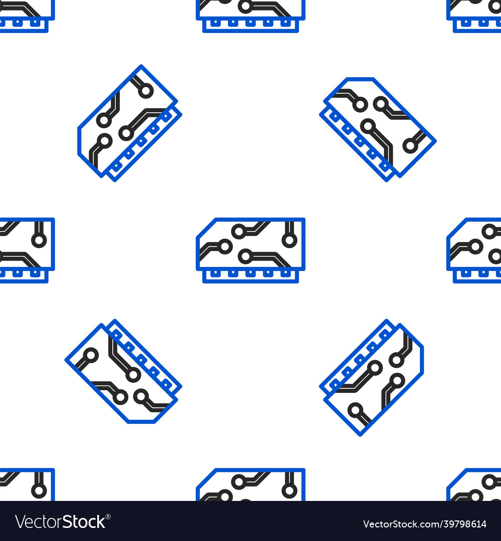 Line ram random access memory icon isolated vector image Line ram random access memory icon isolated