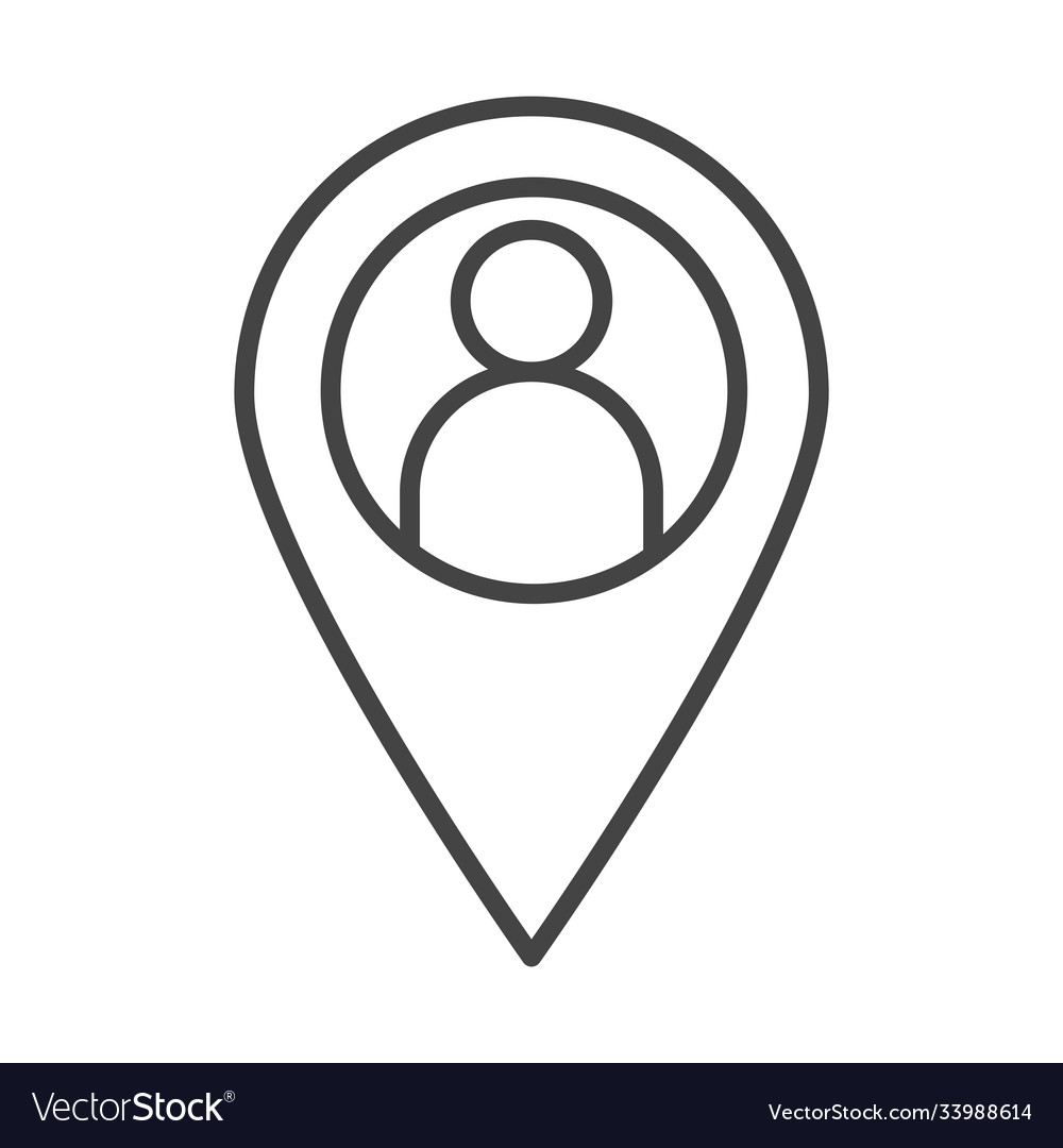 Navigation pointer avatar destination line icon