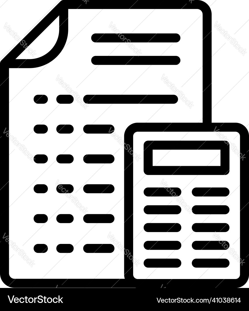 Paper calculator icon outline help child Vector Image