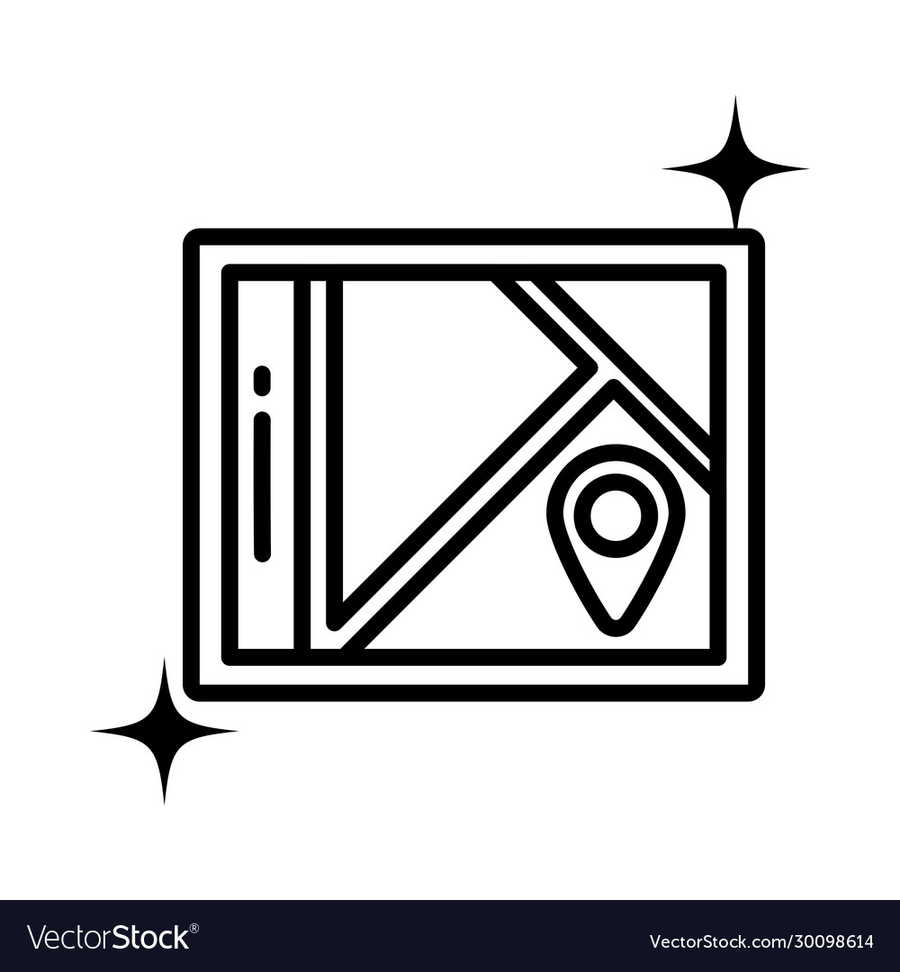 Paper map location line style icon Vector Image Paper map location line style icon