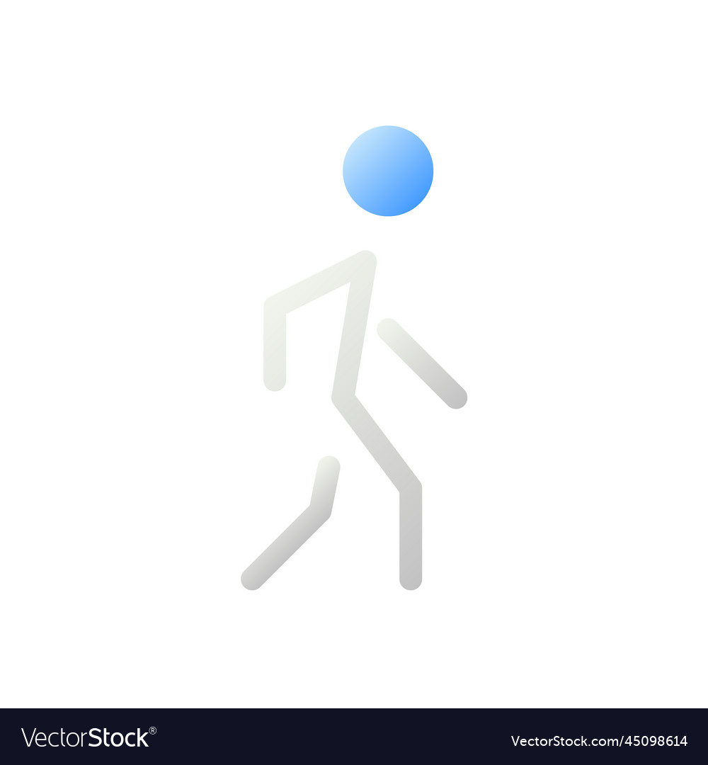 Pedestrian flat gradient two-color ui icon vector image Pedestrian flat gradient two-color ui icon