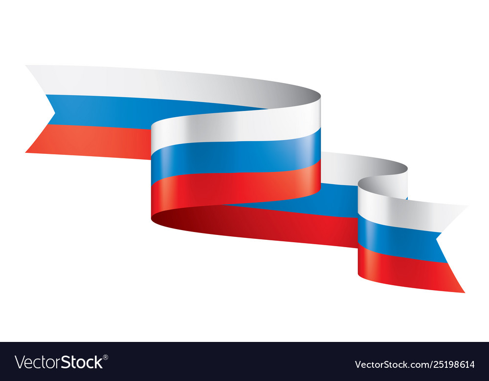 Russia flag on a white Royalty Free Vector Image