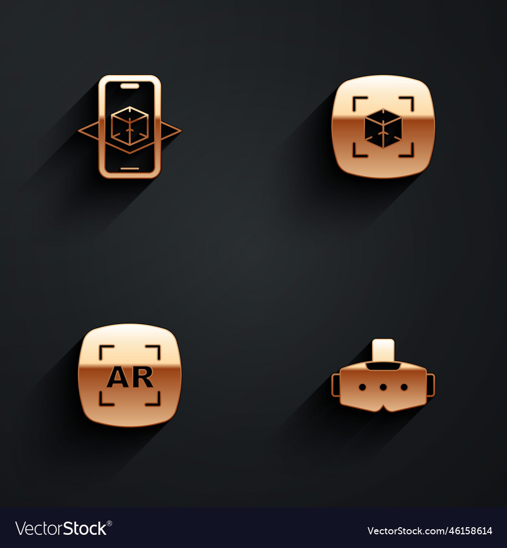Set 3d modeling augmented reality ar and virtual vector image Set 3d modeling augmented reality ar and virtual