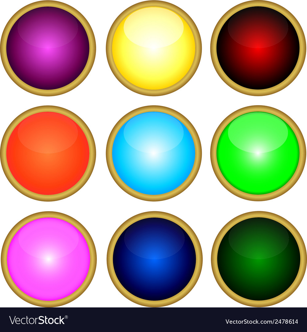 Set of colored web buttons
