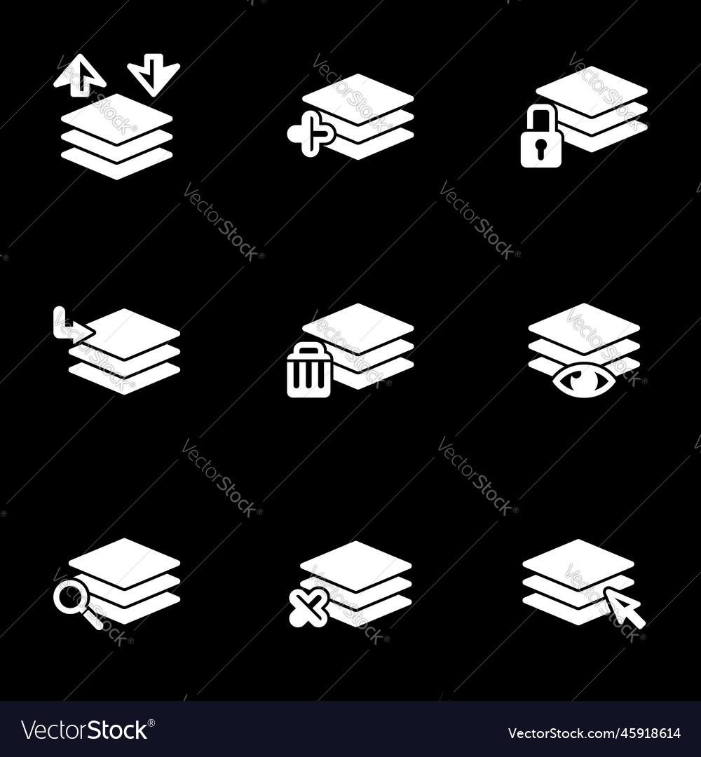 Set of simple icons on a theme layer work