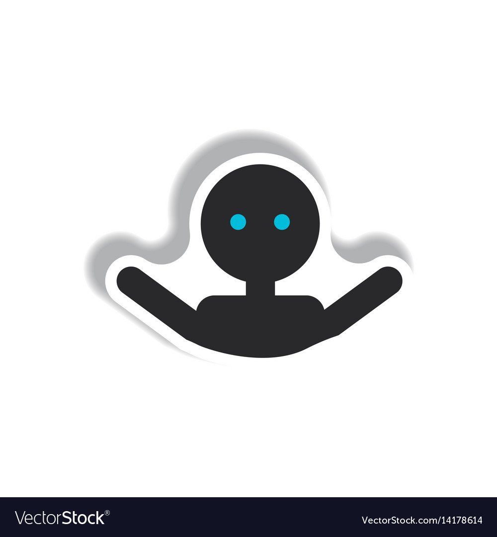 Stylish icon in paper sticker style man swimmer