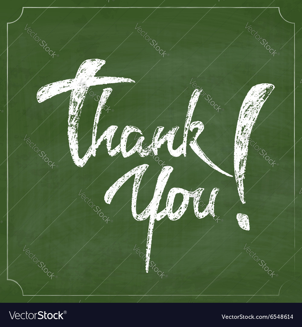 Thank you chalk hand drawing greeting card over Vector Image