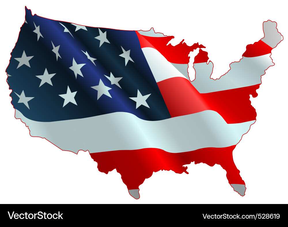 American flag map Royalty Free Vector Image - VectorStock