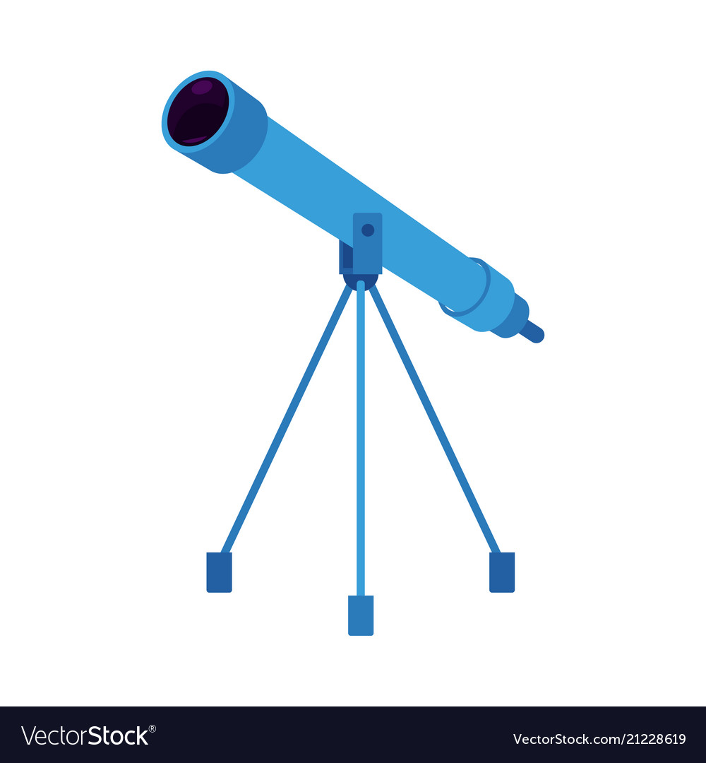 Blue telescope on tripod Royalty Free Vector Image