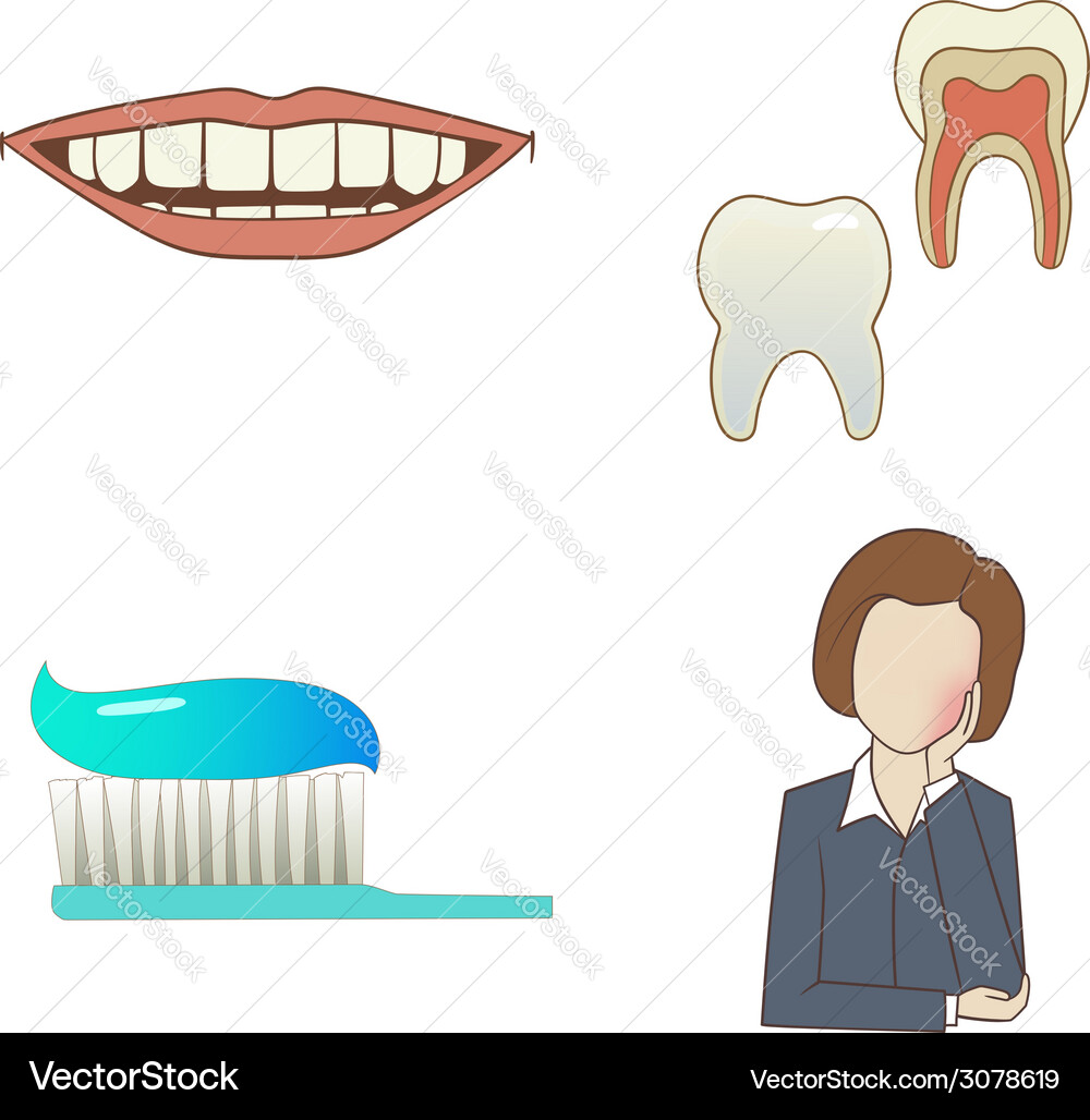 Dental set Royalty Free Vector Image - VectorStock