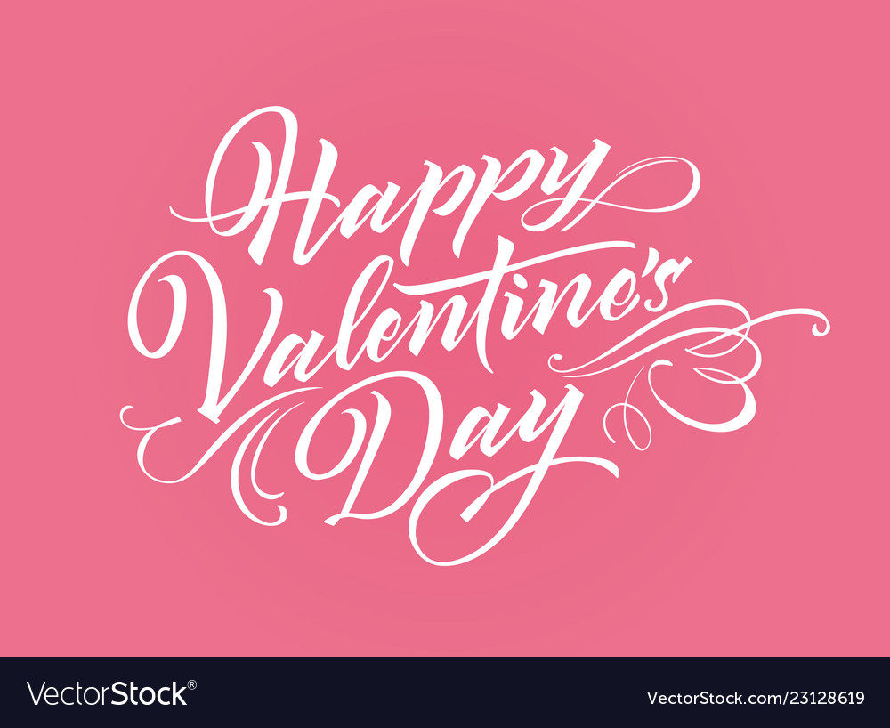 happy valentine day lettering