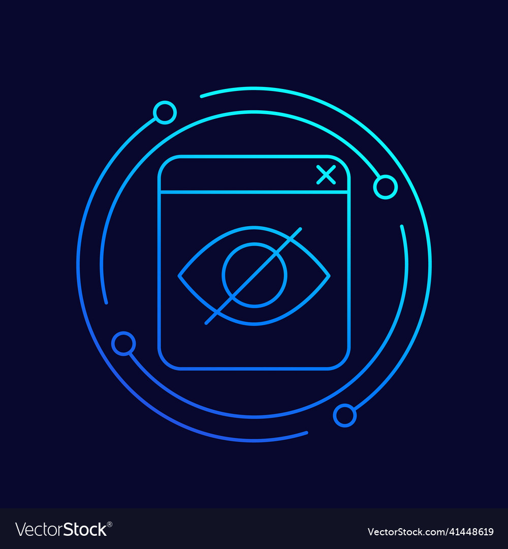 Hidden content line icon for web