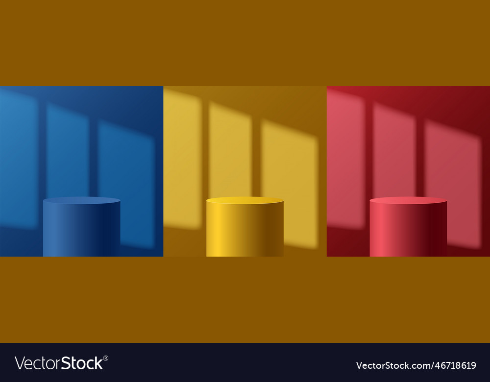 Light podium with shadow from window on wall vector image Light podium with shadow from window on wall