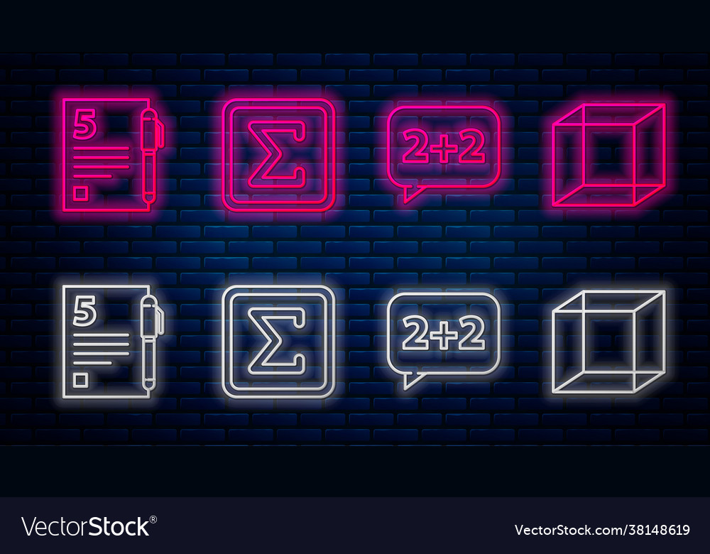 Set line geometric figure square graph schedule vector image Set line geometric figure square graph schedule