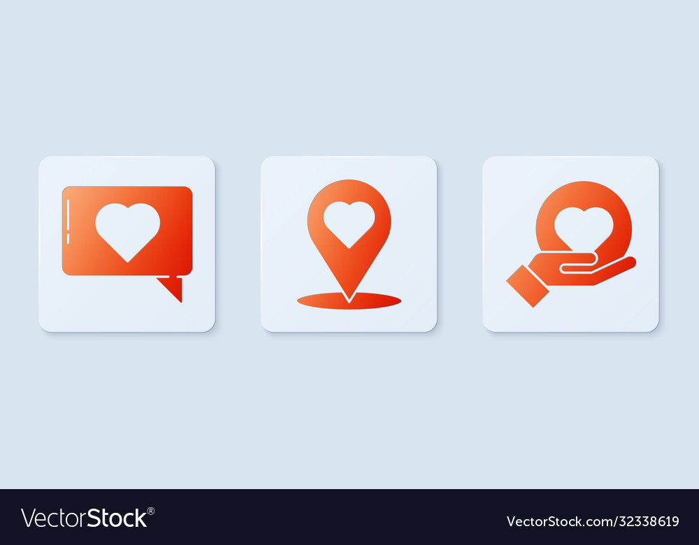 Set map pointer with heart like vector image Set map pointer with heart like