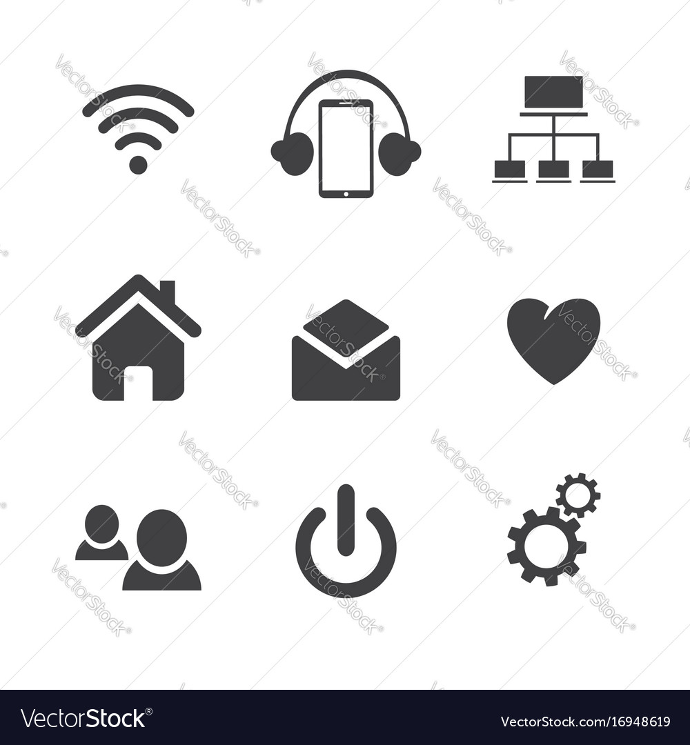Set of social network icons with cloud computing