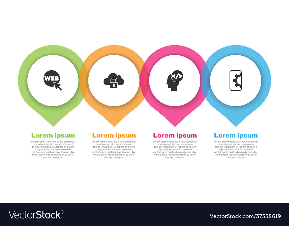 Set web and graphic design cloud computing lock vector image Set web and graphic design cloud computing lock
