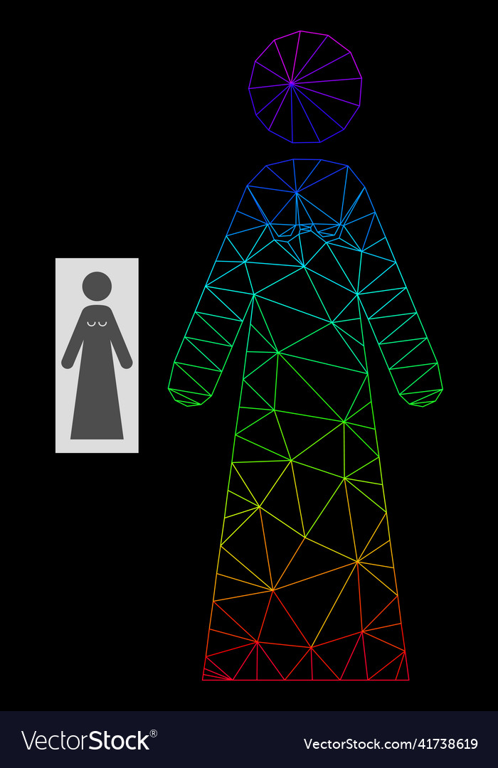 Spectrum gradiented polygonal network bride icon
