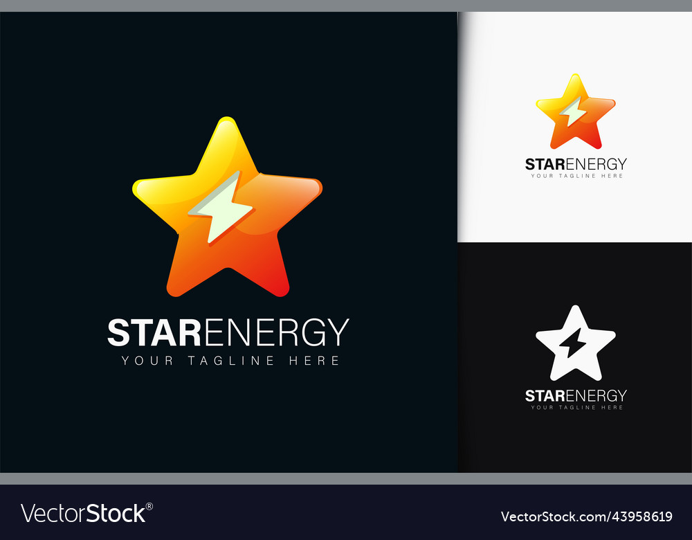 Star energy logo design with gradient