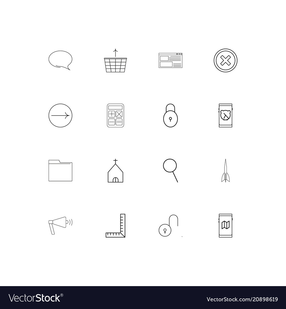 Web linear thin icons set outlined simple