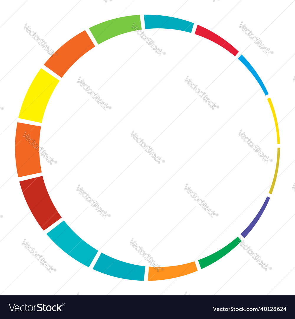 16 part section segmented circle abstract dashed