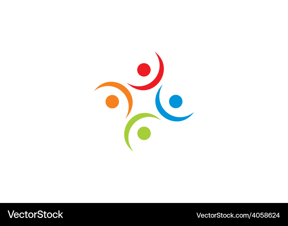 Circular people group logo Royalty Free Vector Image