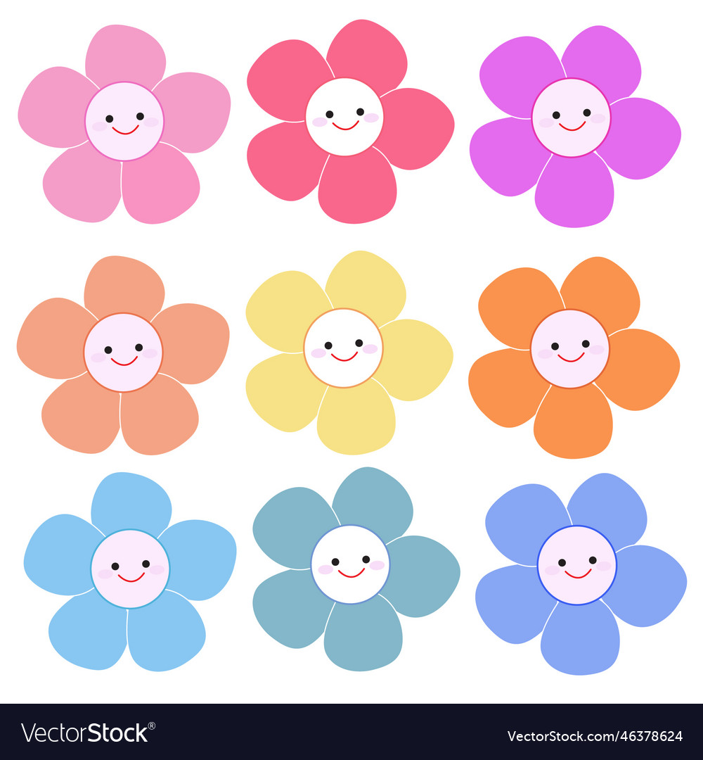 Flowers With Faces To Color