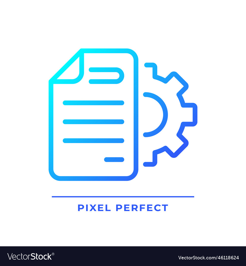 Document settings pixel perfect gradient linear vector image Document settings pixel perfect gradient linear
