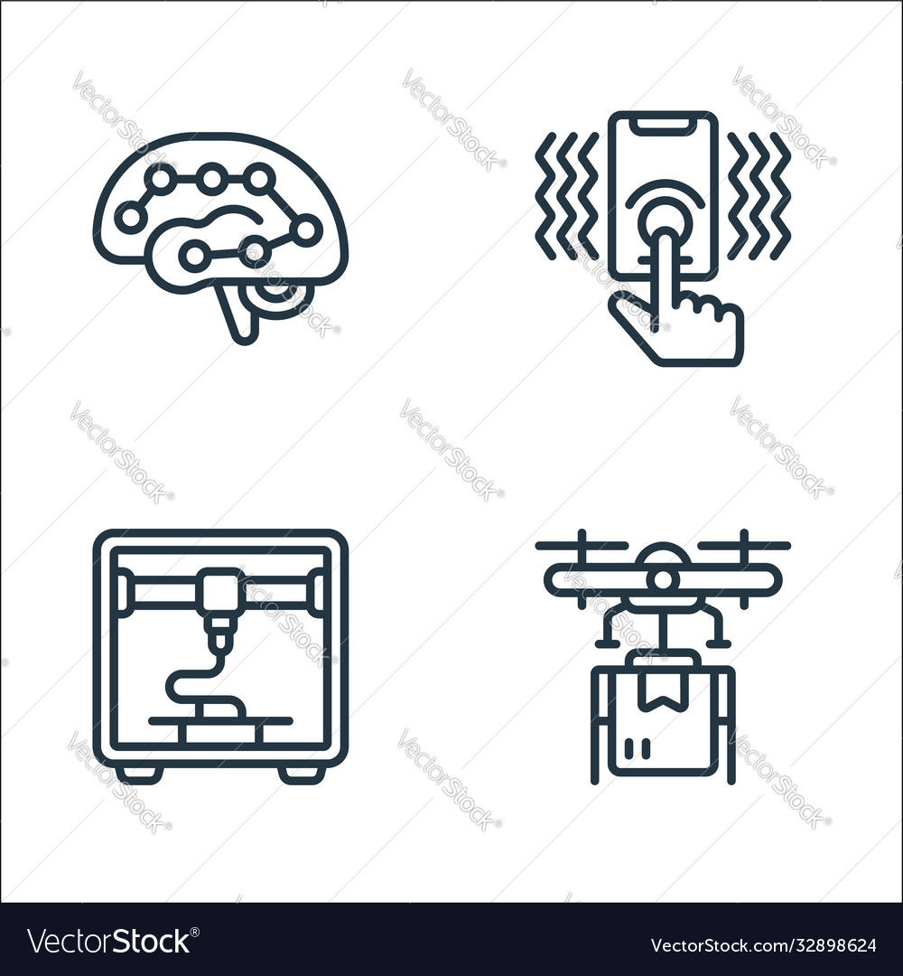 Emerging technology line icons linear set quality Vector Image Emerging technology line icons linear set quality