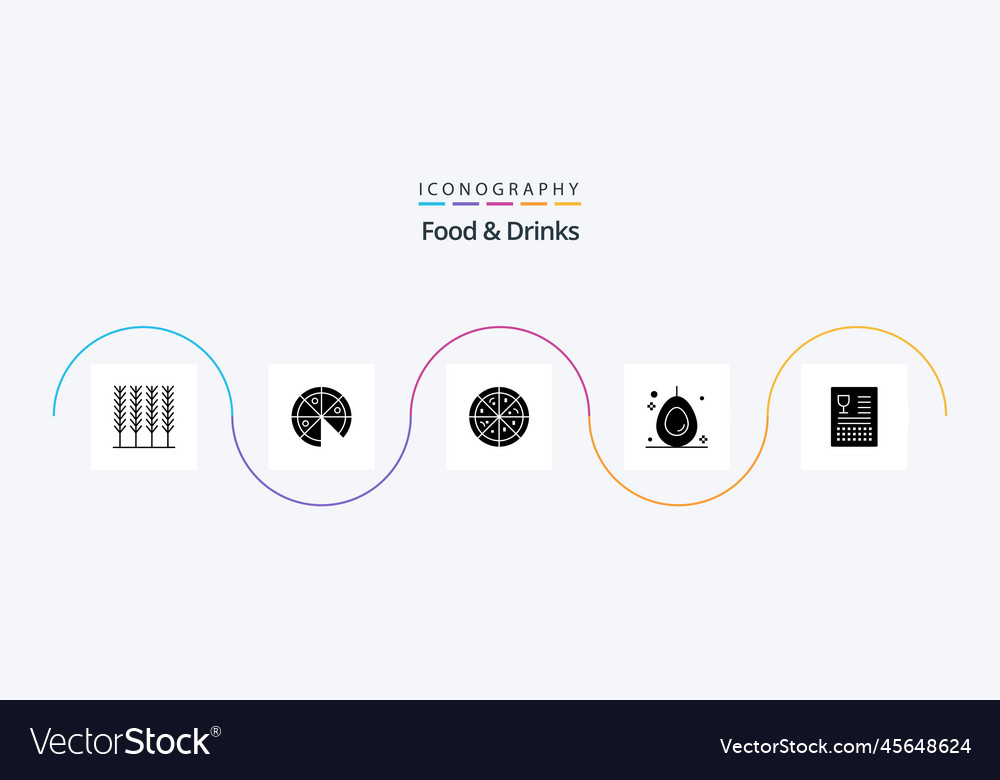 Food and drinks glyph 5 icon pack including meal