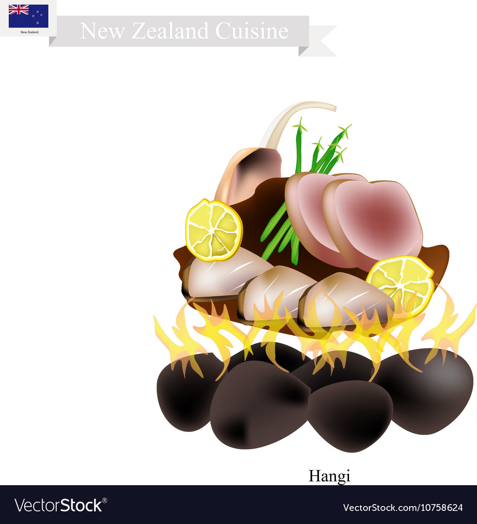 Hangi A Traditional New Zealand Maori Dish Vector Image