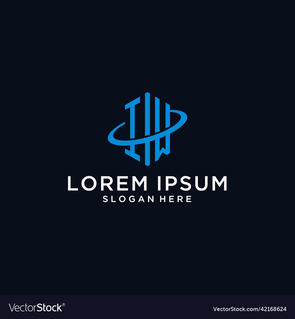 Im ersten Monogramm-Logo mit hexagonaler Form vector image Im ersten Monogramm-Logo mit hexagonaler Form
