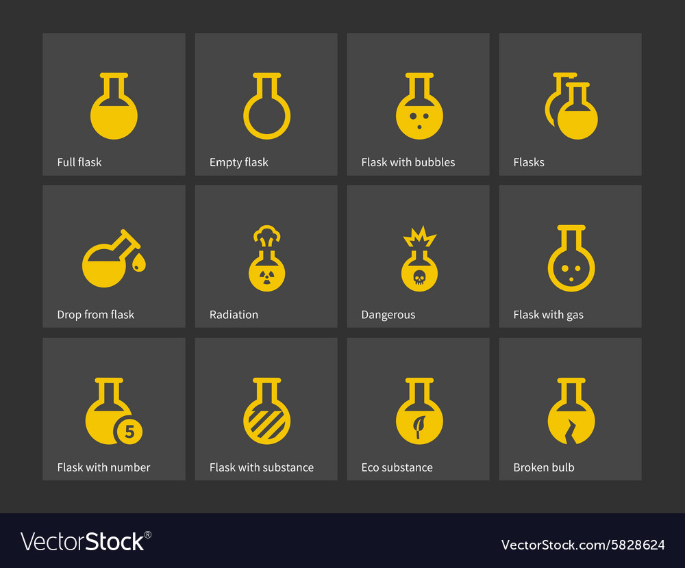 Laboratory flask icons