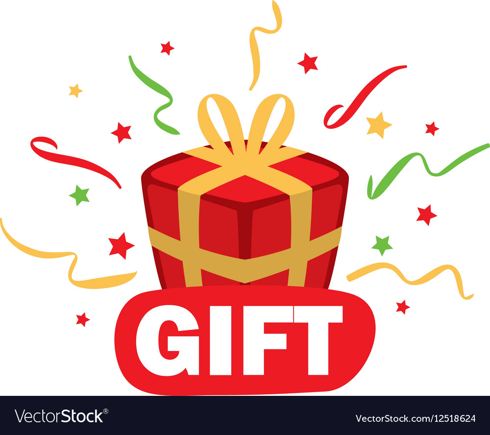 Logo box with gifts Royalty Free Vector Image - VectorStock