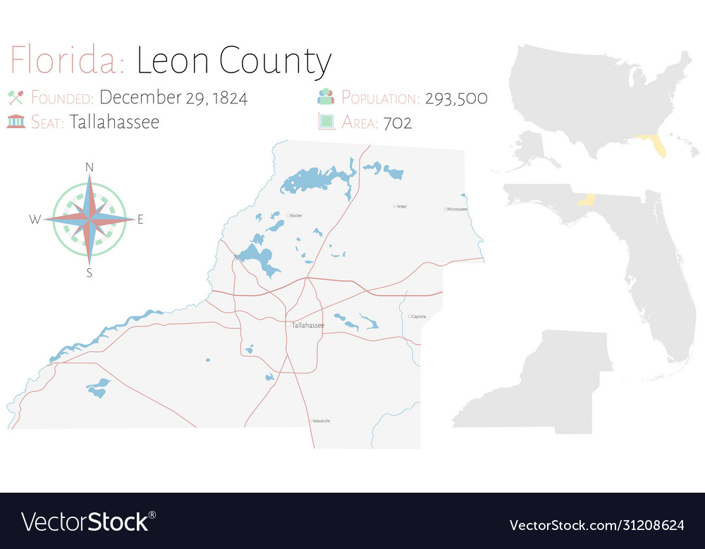 Map leon county in florida