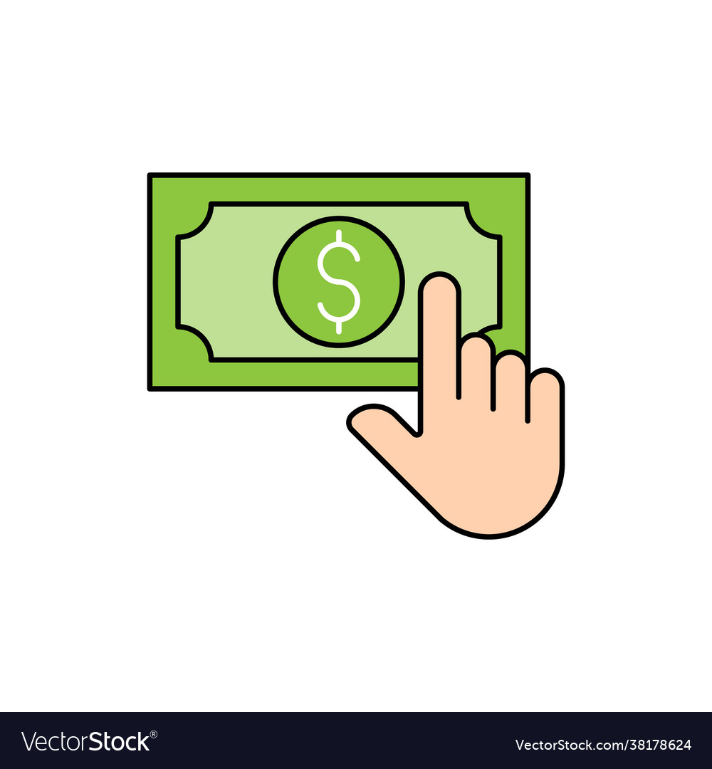 Money with hand icon cash on hand icon Royalty Free Vector