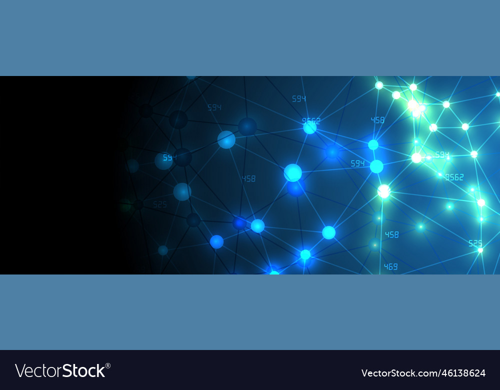 Neural network concept connected cells with links vector image Neural network concept connected cells with links